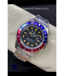 Rolex GMT Master 16750 Pepsi Patina Vintage Matte Dial Swiss Replica Watch 