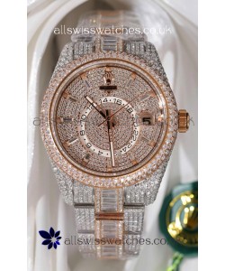 Rolex Sky-Dweller REF #m336934 Rose Gold moissanite Iced Out Swiss Replica Watch 