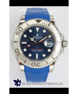 Rolex Yachtmaster 40mm Blue Dial Rubber Strap Super Clone Watch 